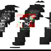 Santa Skull Candy Cane Ugly Christmas Sweater T-Shirt T-Shirt