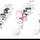 Leo Girl Messy Bun Leopard Bandana July Zodiac Sign Birthday T-shirt