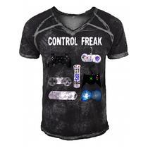 Funny Gamer Control Freak V2 Men's Short Sleeve V-neck 3D Print ...