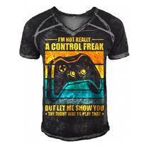 Funny Gamer Control Freak V2 Men's Short Sleeve V-neck 3D Print ...