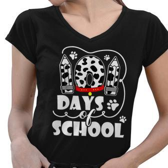 101 Days Of School Dalmatian Logo Women V-Neck T-Shirt - Monsterry AU