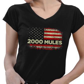 2000 Mules Pro Trump 2024 Tshirt V2 Women V-Neck T-Shirt - Monsterry