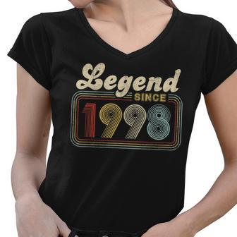 24 Years Old 24Th Birthday Decoration Legend Since 1998 Women V-Neck T-Shirt - Seseable