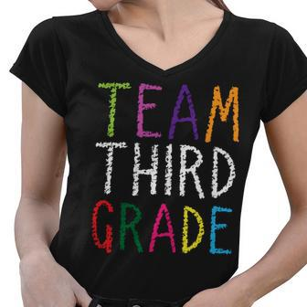 3Rd Team Third Grade Graphic Design Printed Casual Daily Basic Women V-Neck T-Shirt - Thegiftio UK