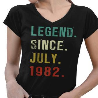 40 Years Old Legend Since July 1982 40Th Birthday Gifts Women V-Neck T-Shirt - Seseable