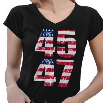 45 47 Trump 2024 Tshirt V2 Women V-Neck T-Shirt - Monsterry UK