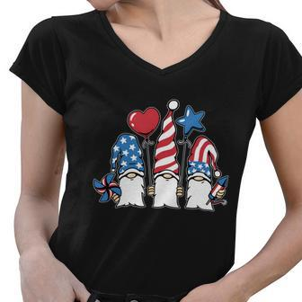 4Th Of July Gnomes Shirts Women Outfits For Men Patriotic Women V-Neck T-Shirt - Monsterry