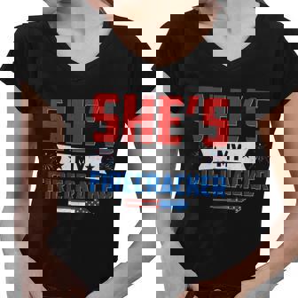4Th Of July Shes My Firecracker Matching Shirt Tshirt Women V-Neck T-Shirt - Monsterry