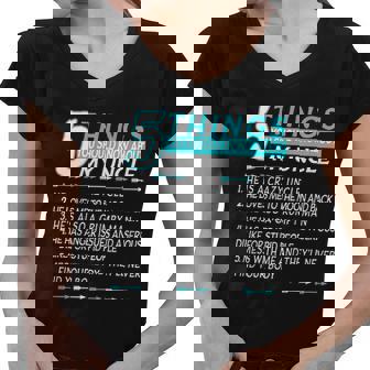 5 Things You Should Know About My Uncle Funny Tshirt Women V-Neck T-Shirt - Monsterry