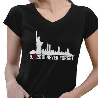 9-11-2001 Never Forget September 11Th Tshirt Women V-Neck T-Shirt - Monsterry DE
