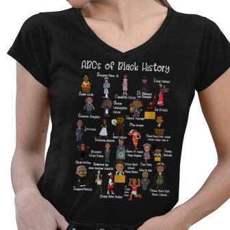 Abcs Of Black History Month Original Black History Women V-Neck T-Shirt - Thegiftio UK