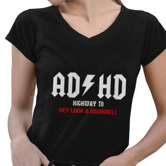 Adhd Funny Women V-Neck T-Shirt - Monsterry UK