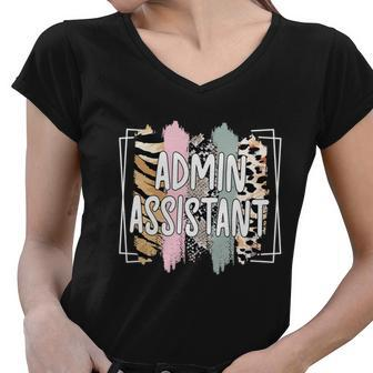 Admin Assistant Squad Administrative Assistant Gift Women V-Neck T-Shirt - Monsterry