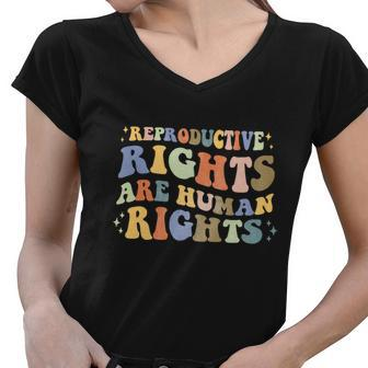 Aesthetic Reproductive Rights Are Human Rights Feminist Tee Women V-Neck T-Shirt - Monsterry DE