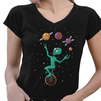 Alien Juggler Women V-Neck T-Shirt - Monsterry DE