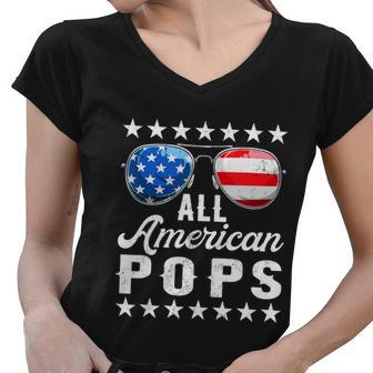 All American Pops Shirts 4Th Of July Matching Outfit Family Women V-Neck T-Shirt - Monsterry AU