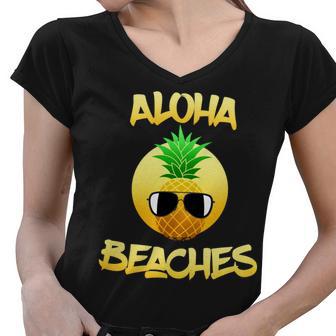 Aloha Beaches Tshirt Women V-Neck T-Shirt - Monsterry DE