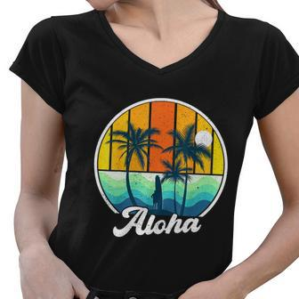 Aloha Hawaii Hawaiian Shirts For Boys Girls Palm Tree Surf Graphic Design Printed Casual Daily Basic Women V-Neck T-Shirt - Thegiftio UK