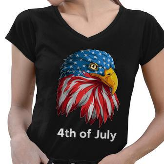 American Bald Eagle Mullet 4Th Of July Funny Usa Patriotic Gift Women V-Neck T-Shirt - Monsterry AU
