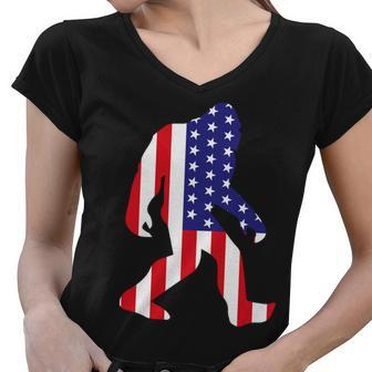 American Bigfoot Tshirt Women V-Neck T-Shirt - Monsterry DE