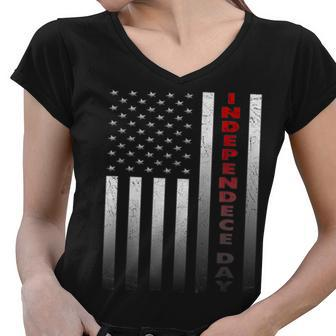 American Flag Independence Day For 4Th Of July V2 Women V-Neck T-Shirt - Seseable