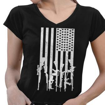 American Guns Women V-Neck T-Shirt - Monsterry