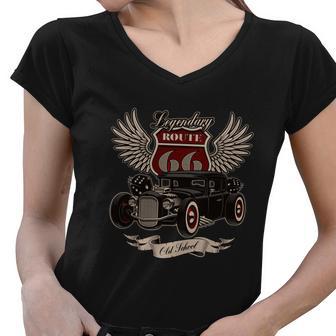 American Hot Rod On Dark Women V-Neck T-Shirt - Monsterry UK