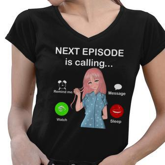 Anime Next Episode Is Calling Graphic Design Printed Casual Daily Basic Women V-Neck T-Shirt - Thegiftio UK