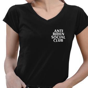 Anti Biden Social Club Tshirt Women V-Neck T-Shirt - Monsterry