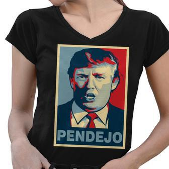 Anti Trump Pendejo Poster Not My President Women V-Neck T-Shirt - Monsterry AU