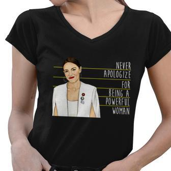 Aoc Alexandria Ocasio Cortez Powerful Woman Quote Women V-Neck T-Shirt - Monsterry DE