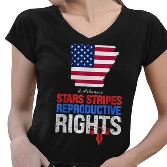 Arkansas Stars Stripes Reproductive Womens Rights Women V-Neck T-Shirt - Thegiftio UK