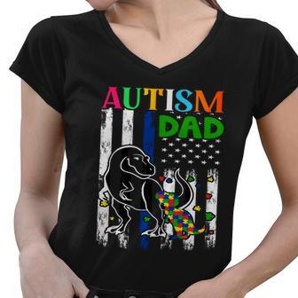Autism Dad Tshirt Women V-Neck T-Shirt - Monsterry CA