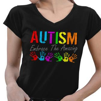 Autism Embrace The Amazing Tshirt Women V-Neck T-Shirt - Monsterry CA
