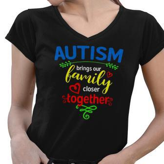 Autism For Family &8211 Autism Awareness Women V-Neck T-Shirt | Mazezy