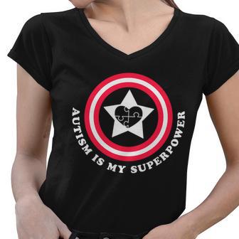 Autism Is My Superpower Women V-Neck T-Shirt - Monsterry AU