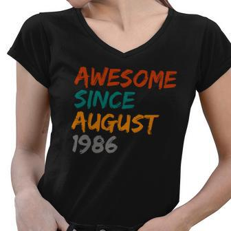 Awesome Since August V10 Women V-Neck T-Shirt - Monsterry