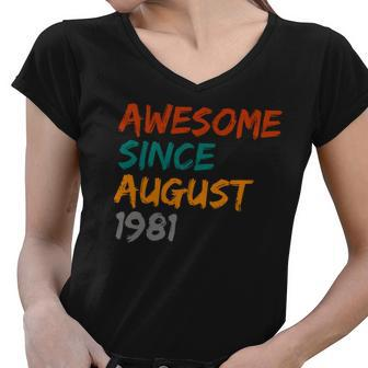 Awesome Since August V12 Women V-Neck T-Shirt - Monsterry