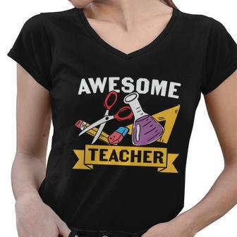 Awesome Teacher Proud Chemistry Graphic Plus Size Shirt For Teach Women V-Neck T-Shirt - Monsterry CA