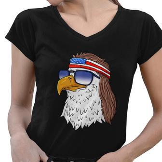 Bald Eagle Mullet 4Th Of July Funny V2 Women V-Neck T-Shirt - Monsterry
