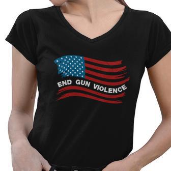 Ban Guns End Gun Violence V3 Women V-Neck T-Shirt - Monsterry DE