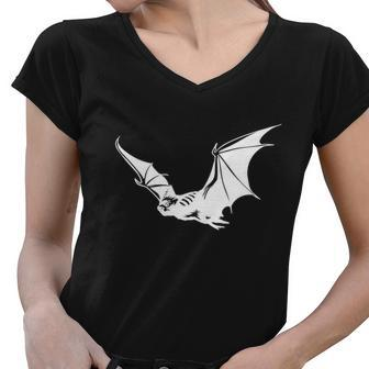 Bat Flying Funny Halloween Quote Women V-Neck T-Shirt - Monsterry