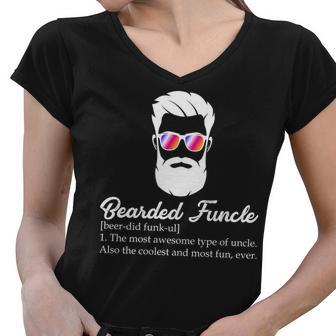 Bearded Funcle Definition Tshirt Women V-Neck T-Shirt - Monsterry CA