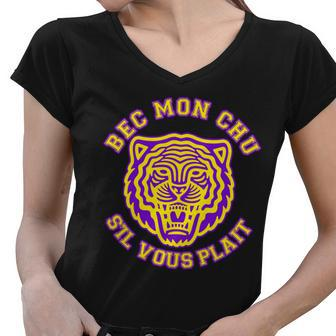 Bec Mon Chu Sil Vous Plait Tiger Tshirt Women V-Neck T-Shirt - Monsterry CA