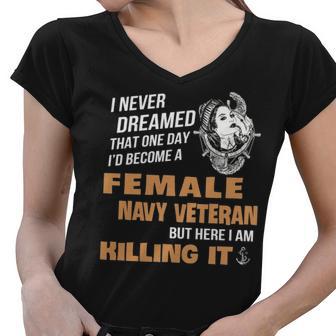 Become A Female Navy Vet Women V-Neck T-Shirt - Monsterry AU