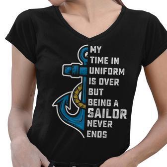 Being A Sailor Never End Women V-Neck T-Shirt - Monsterry AU