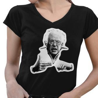 Bernie Sanders Run The Jewels Women V-Neck T-Shirt - Monsterry