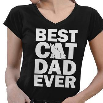 Best Cat Dad Ever Tshirt Women V-Neck T-Shirt - Monsterry CA