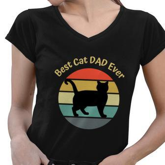 Best Cat Dad Ever V2 Women V-Neck T-Shirt - Monsterry DE