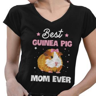 Best Guinea Pig Mom Ever Design For Your Guinea Pig Mom Cute Gift Graphic Design Printed Casual Daily Basic Women V-Neck T-Shirt - Thegiftio UK